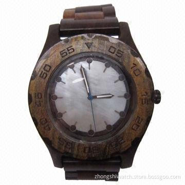 Hot jewelry watches, made of chocolate black sandalwood, shell dial, luxury face